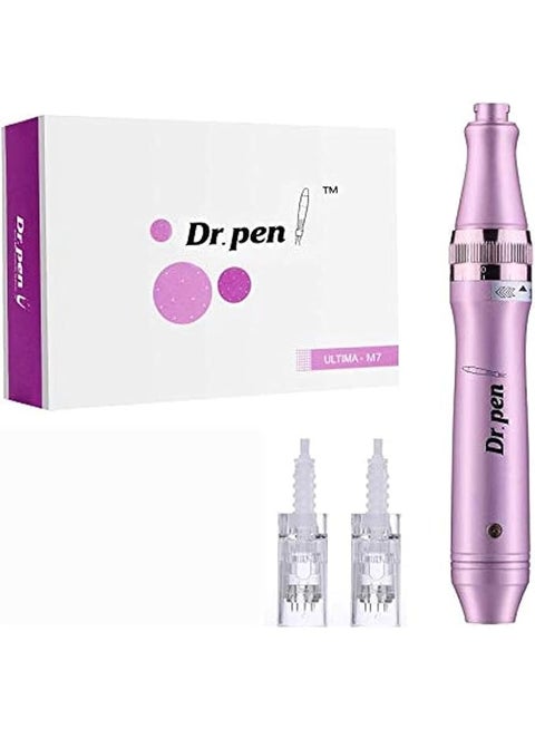 جهاز دكتور بن Dr. Pen Ultima M7 اللاسلكي الأصلي للعناية الاحترافية بالبشرة – قلم الديرما بن الكهربائي لتحفيز الكولاجين مع سنون مقاس 12 (قطعتين)